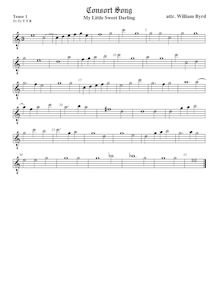 Partition ténor viole de gambe 1, octave aigu clef, 5 chansons, Byrd, William par William Byrd