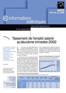 Tassement de l emploi salarié au deuxième trimestre 2002