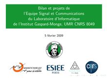 Bilan et projets de l Equipe Signal et Communications