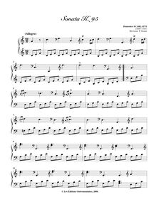 Partition Sonata K.95, 100 clavier sonates, Keyboard, Scarlatti, Domenico
