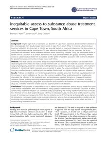 Inequitable access to substance abuse treatment services in Cape Town, South Africa