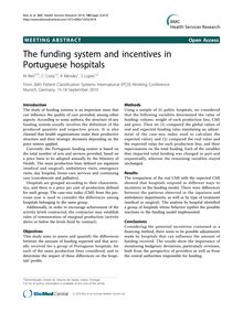 The funding system and incentives in Portuguese hospitals