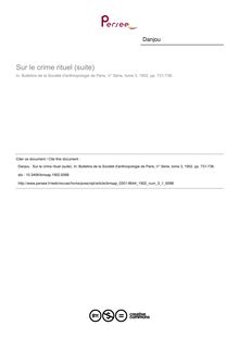 Sur le crime rituel (suite) - article ; n°1 ; vol.3, pg 731-736