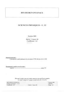 Btsdesign es 2005 sciences physiques