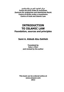 Introduction to Islamic Law: Foundation, sources and principles
