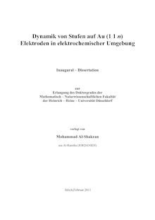 Dynamik von Stufen auf Au (1 1 n) Elektroden in elektrochemischer Umgebung [Elektronische Ressource] / Mohammad Al-Shakran