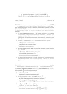 Mathématiques 2000 S.T.I (Génie Electronique) Baccalauréat technologique