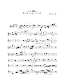 Partition violons I, en pour South, Alassio, Elgar, Edward
