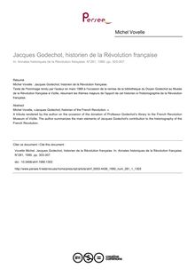 Jacques Godechot, historien de la Révolution française - article ; n°1 ; vol.281, pg 303-307