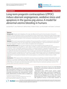 Long-term progestin contraceptives (LTPOC) induce aberrant angiogenesis, oxidative stress and apoptosis in the guinea pig uterus: A model for abnormal uterine bleeding in humans