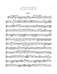 Partition hautbois 1, 2, Serenade, Serenade No.9 ; Posthorn Serenade