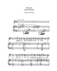 Partition complète (G Major: haut voix et piano), Aube païenne