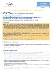ARIXTRA 2,5 mg (fondaparinux), anticoagulant - ARIXTRA SYNTHESE CT12333
