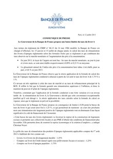 Banque de France : Le Gouverneur de la Banque de France propose une baisse limitée du taux du livret A