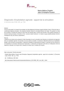 Diagnostic d exploitation agricole : apport de la simulation - article ; n°1 ; vol.206, pg 77-80
