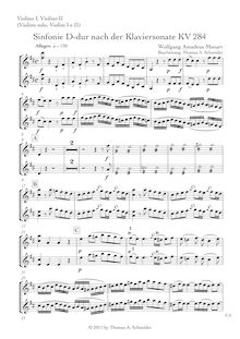 Partition violons I/II, violon solo, Piano Sonata No.6, Dürnitz Sonata