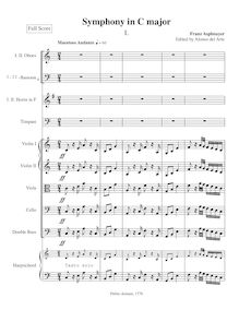 Partition complète, Symphony en C major, C major, Asplmayr, Franz