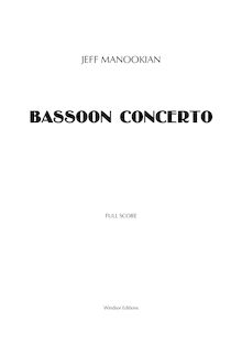 Partition complète, Concerto pour basson et orchestre, Manookian, Jeff