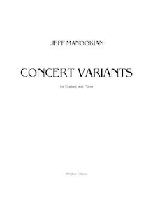 Partition clarinette , partie, Concert Variants, Manookian, Jeff