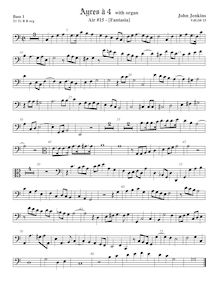 Partition viole de basse 1, basse clef, Airs pour 4 violes de gambe avec orgue