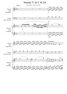 Partition complète, violon Sonata, Violin Sonata No.9, C major, Mozart, Wolfgang Amadeus
