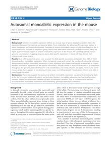 Autosomal monoallelic expression in the mouse