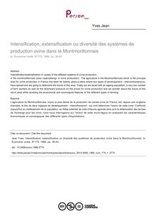Intensification, extensification ou diversité des systèmes de production ovine dans le Montmorillonnais - article ; n°1 ; vol.175, pg 36-43