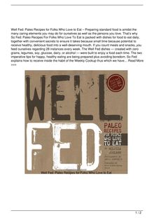 Well Fed Paleo Recipes for People Who Love to Eat Book Reviews