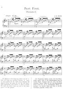 Partition Prelude et Fugue No.1 en C major, BWV 846, Das wohltemperierte Klavier I par Johann Sebastian Bach