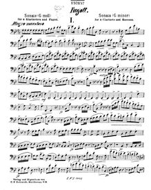 Partition basson , partie, Sonata en G minor, G minor, Stark, Robert