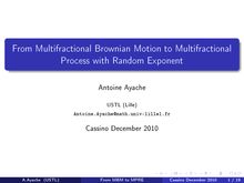 From Mutifractional Brownian Motion to Multifractional Process with Random Exponent