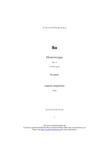 Partition complète, Humoresque No.1, B♭ major, Novegno, Roberto