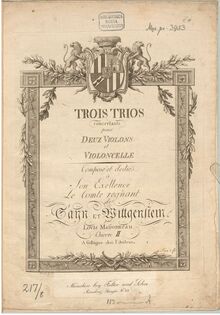Partition violoncelle, 3 Trios concertans pour 2 Violons et Violoncelle