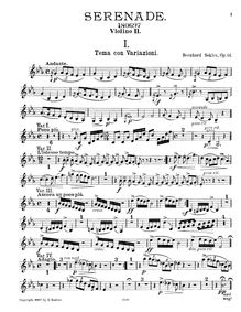 Partition violon II, Serenade, Sekles, Bernhard