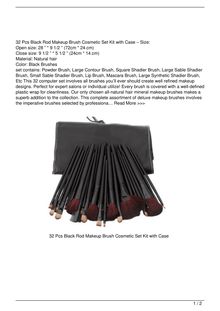 32 Pcs Black Rod Makeup Brush Cosmetic Set Kit with Case Beauty Reviews
