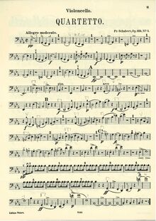 Partition violoncelle, corde quatuor No. 10 en E-flat Major, D.87 (Op.125 No.1) par Franz Schubert