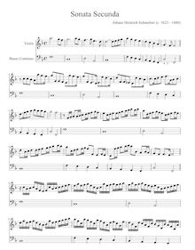 Partition Sonata No.2, violon sonates, Schmelzer, Johann Heinrich