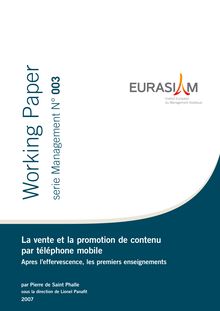 Working Paper serie Management N° 003