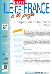 L emploi salarié francilien fin 2000
