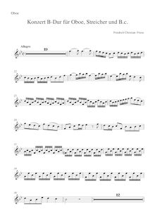 Partition hautbois solo, hautbois Concerto en B-flat major, B♭ major