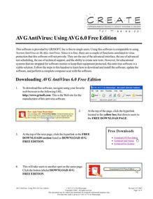 AVG AntiVirus: Using AVG 6.0 Free Edition