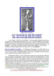LE MANTEAU DE PLUMES OU MANTO DE DIVINATION