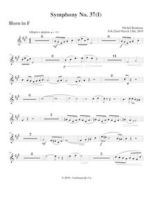 Partition cor, Symphony No.37, D major, Rondeau, Michel