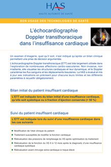 Echocardiographie doppler transthoracique  principales indications et conditions de réalisation - ETT dans l’insuffisance cardiaque - fiche BUTS 2012