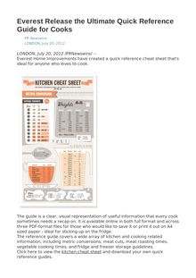Everest Release the Ultimate Quick Reference Guide for Cooks