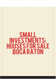 Smart Investments: Houses for Sale in Boca Raton