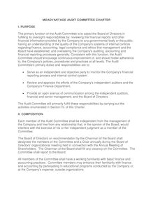 Audit Committee Charter - as approved by BOD 6-18-