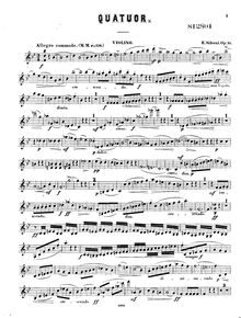 Partition violon, Piano quatuor, Op.10, B flat major, Siboni, Erik