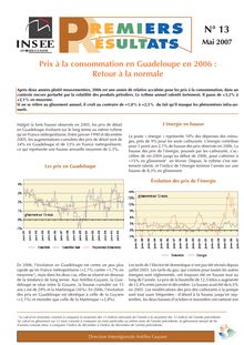 Prix à la consommation en Guadeloupe en 2006 : Retour à la normale