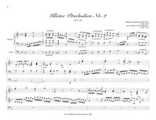 Partition Prelude et Fugue en D minor, BWV 554, 8 Short préludes et Fugues